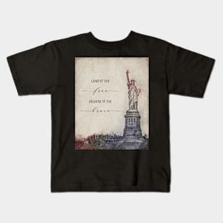 Land of the Free Because of the Brave Kids T-Shirt